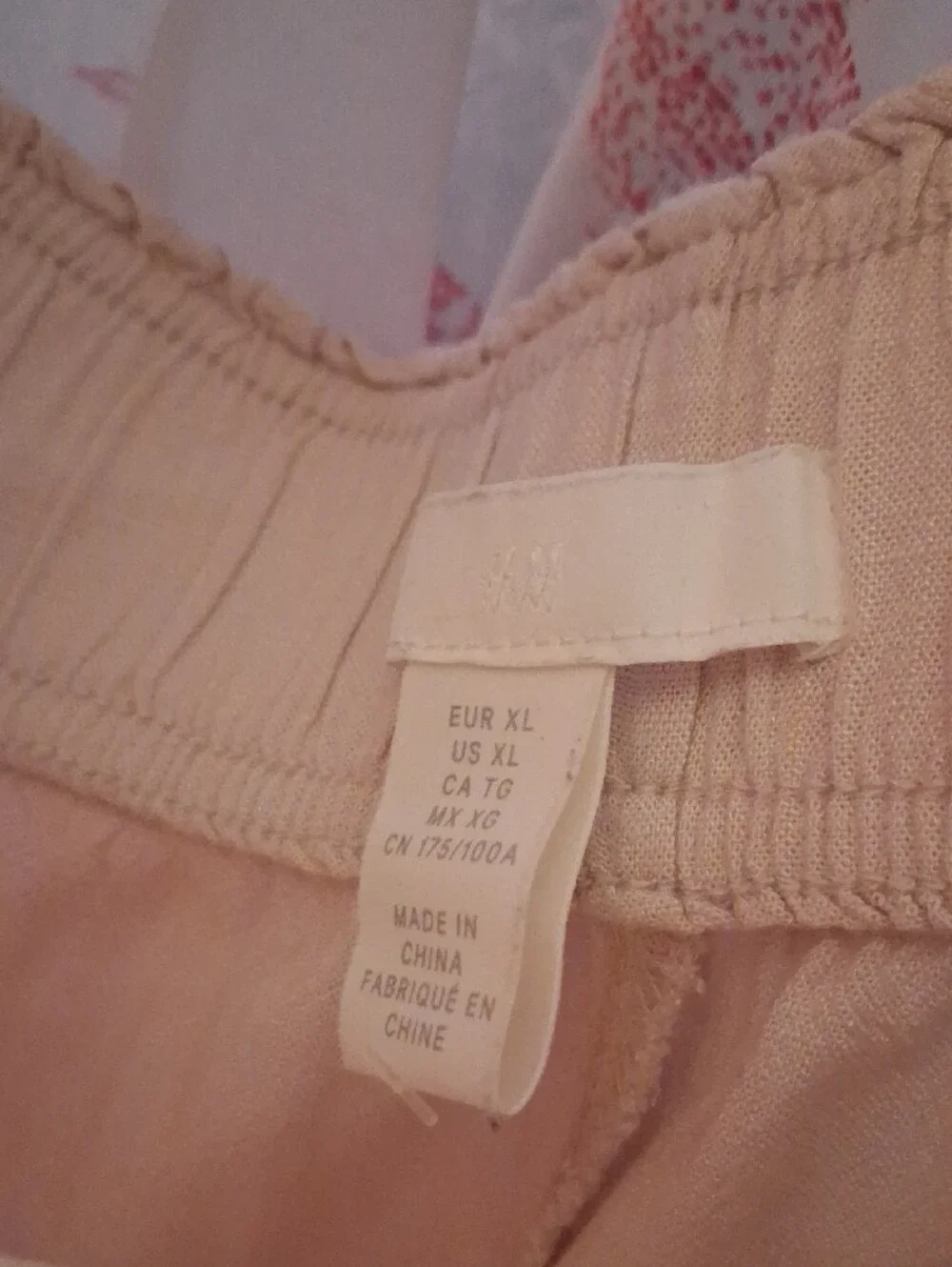 Cream Wide-Leg Linen Pants